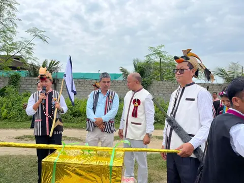Flag holding by Pastor Hakam